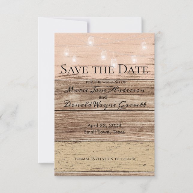 Bois et lanternes roses rustiques (Devant)