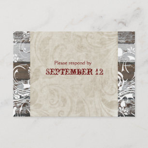 Bois et parchemin RSVP avec des enveloppes