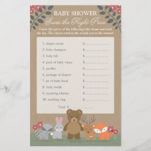 Bois Florales Baby shower Devinez juste Prix