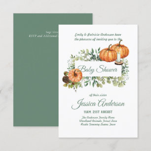 Bois Flore et faune BABY SHOWERS Invitations