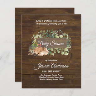 Bois Flore et faune BABY SHOWERS Invitations