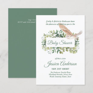 Bois Flore et faune BABY SHOWERS Invitations