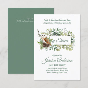 Bois Flore et faune BABY SHOWERS Invitations