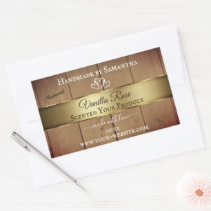 Bois Grain Emballage Étiquette Décor Or