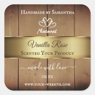 Bois Grain Emballage Étiquette Décor Or