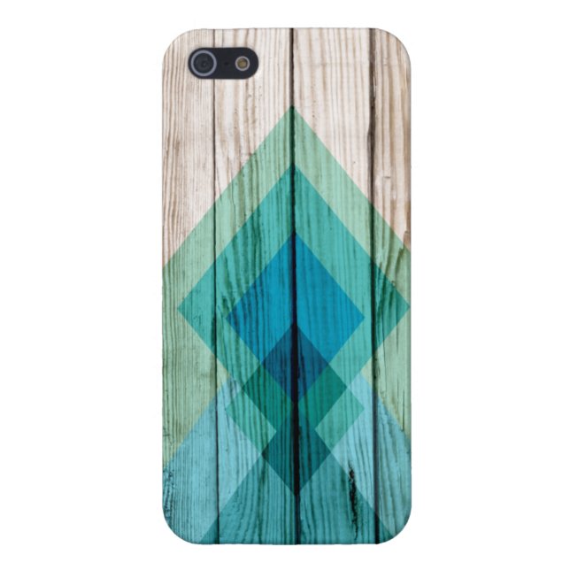 Bois iPhone 5 chevron coque menthe géométrique (Dos)