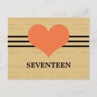 Bois Mod Heart Numéro de table Carte postale, Oran