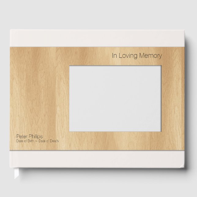 Bois Modèle Funérailles Livre d'or Ajouter une ima (Recto)