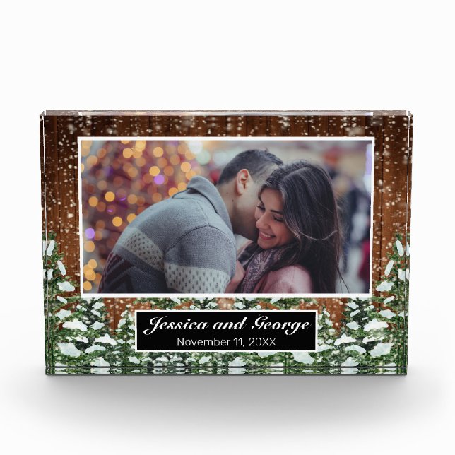 Bois neigeux et couverture photo de la forêt Bloc  (Devant)