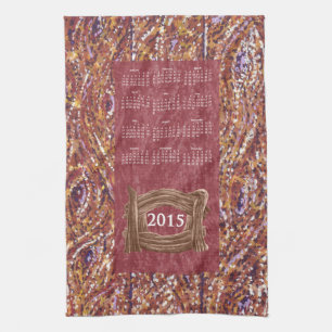 Bois pointillism 2015 calendrier thé serviette
