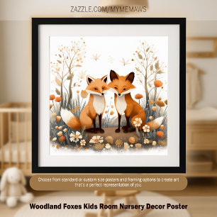 Bois Renards Salle Enfants Coiffeur Poster