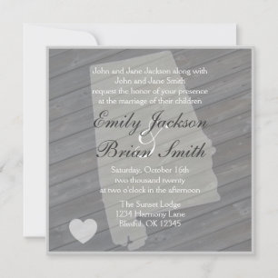 Bois rustique Alabama Gris invitations de mariage