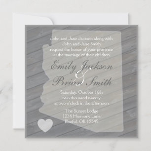 Bois rustique Arizona Gris invitations de mariage