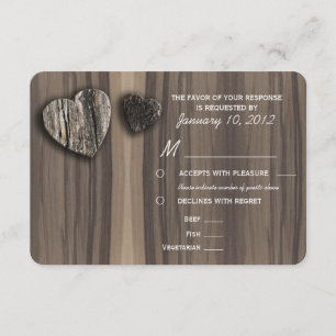 Bois rustique Bark Heart RSVP avec options de repa