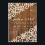 Bois rustique & Beige / Faire-part de mariage dent<br><div class="desc">Ce faire-part de mariage rustique unique présente une dentelle beige sur un arrière - plan en faux bois. La dentelle est en beige / tan, mais vous pouvez la changer à n'importe quelle couleur que vous voulez, juste en changeant votre couleur arrière - plan. **COMMENT CHOISIR VOTRE PROPRE COULEUR :...</div>