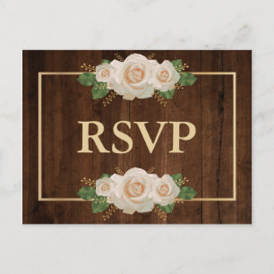 Bois rustique Blanc Rose Gold Frame Carte postal