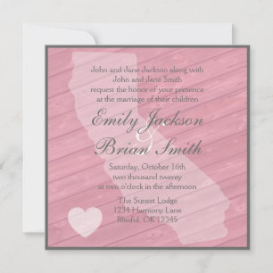 Bois rustique Californie invitations de mariage ro