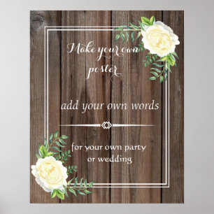 Bois rustique Créez votre propre affiche