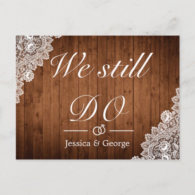 Bois Rustique & Dentelle Toujours Faire Invitation (Devant)