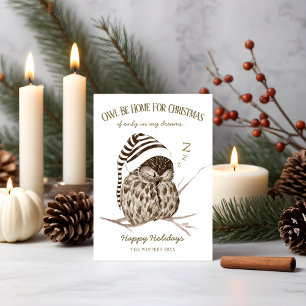 Bois Rustique d'Hiver Carte de Noël Chouette Mig