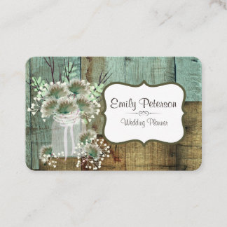 Bois rustique et carte de visite floral de wedding