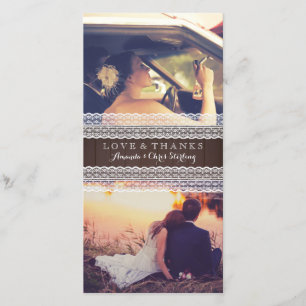 Bois rustique et dentelle Mariage Merci photo