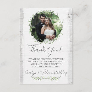 Bois rustique et Merci de couronne de feuilles bot