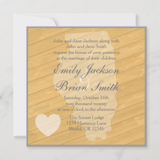 Bois rustique Illinois invitations de mariage oran