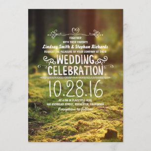 bois rustique invitation de mariage extérieur