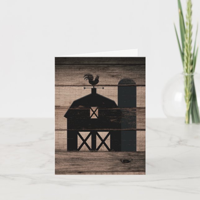 Bois rustique patiné noir grange de campagne merci (Devant)