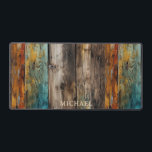 Bois rustique peint Nom personnalisé<br><div class="desc">Rustic Wood Painted Personnalisé Name Mat dispose d'un arrière - plan en bois abstrait avec peinture patinée avec votre nom personnalisé ci-dessous dans la typographie de script moderne. Parfait comme cadeau pour lui, sa famille et ses amis pour anniversaire, Noël, fêtes, Fête des pères, Fête des Mères, frère, mari, partenaire,...</div>