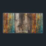 Bois rustique peint Nom personnalisé<br><div class="desc">Rustic Wood Painted Personnalisé Name Mat dispose d'un arrière - plan en bois abstrait avec peinture patinée avec votre nom personnalisé ci-dessous dans la typographie de script moderne. Parfait comme cadeau pour lui, sa famille et ses amis pour anniversaire, Noël, fêtes, Fête des pères, Fête des Mères, frère, mari, partenaire,...</div>