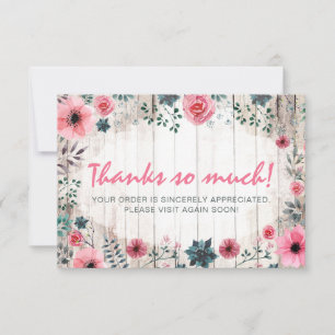 Bois rustique Shabby Chic Rose Anemone Merci