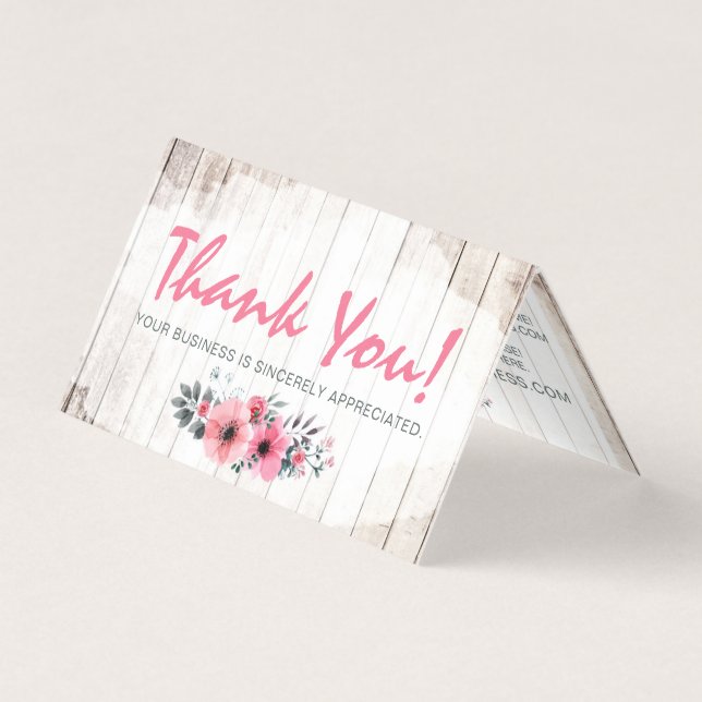 Bois rustique Shabby Chic Rose Anemone Merci (Front)