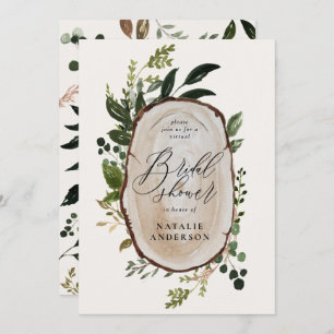 Bois rustique slice virtuel nuptiale invitation