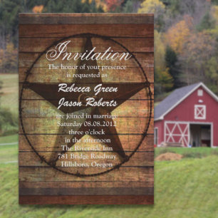 bois rustique texas étoile faire-part de mariage o