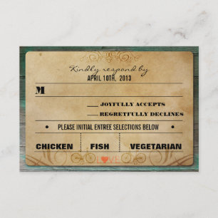 Bois rustique vintage RSVP de turquoise de