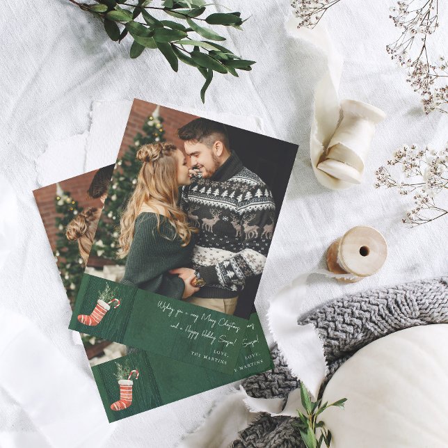 Bois Vert Rustique & Photo de Chaussette de Noël N (Créateur téléchargé)