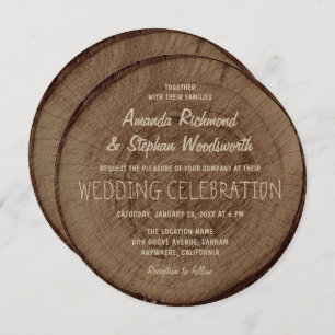 Bois Vintage rustique Faire-part de mariage Kraft