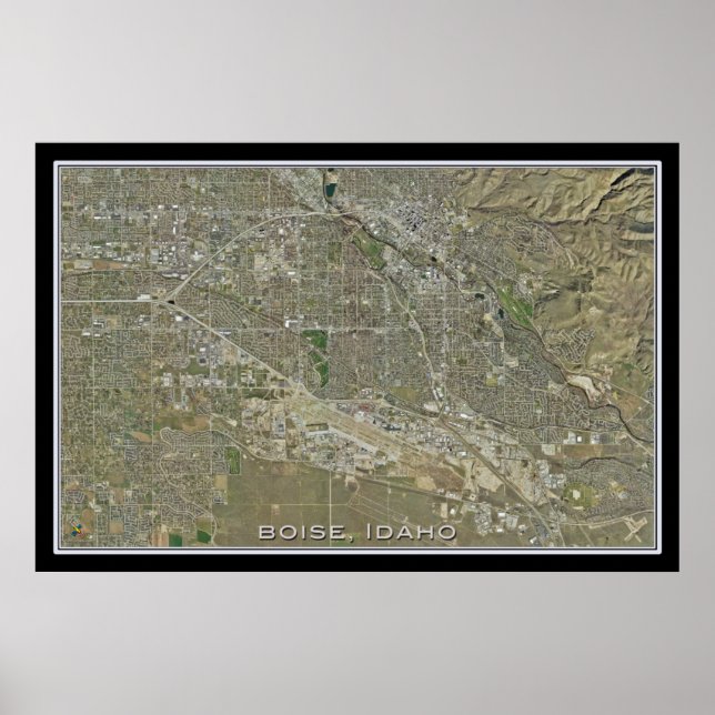 Boise Idaho De Space Satellite Poster Map (Devant)