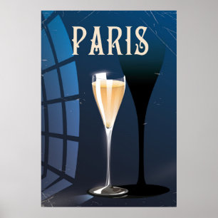Boisson à vin de Paris affiche de voyage de style