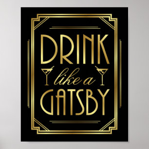 BOISSON Art Déco COMME UN GATSBY Sign Print