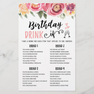 Boisson d'anniversaire SI jeu de fête d'anniversai