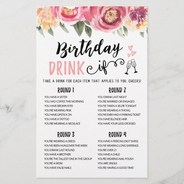 Boisson d'anniversaire SI jeu de fête d'anniversai (Devant)