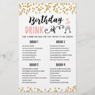 Boisson d'anniversaire SI jeu de fête d'anniversai