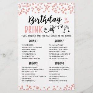 Boisson d'anniversaire SI jeu de fête d'anniversai