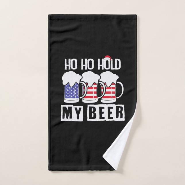 Boisson de bière Ho Ho Hold My Beer USA Anniversai (Serviette à main)