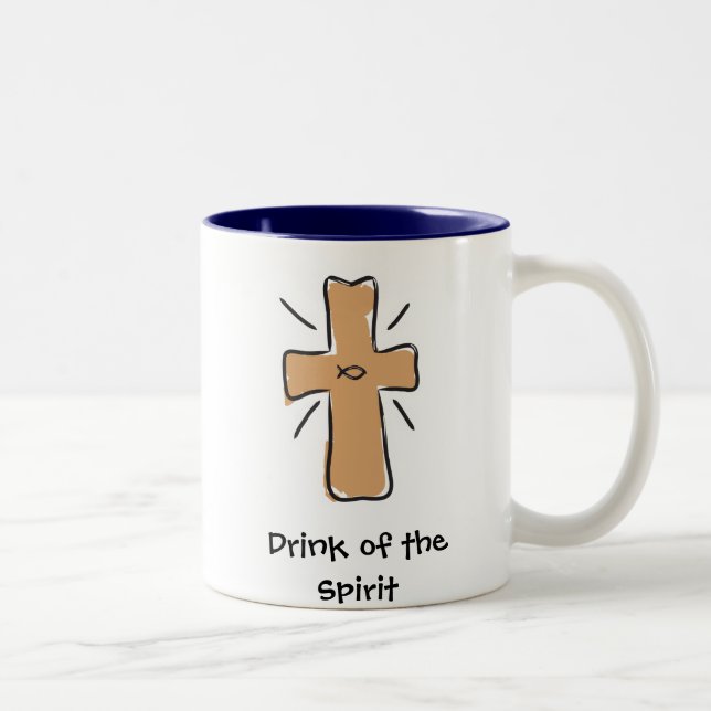 Boisson des tasses de café chrétiennes d'esprit (Droit)