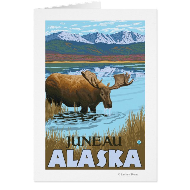 Boisson d'orignal au lac - Juneau, Alaska (Devant)