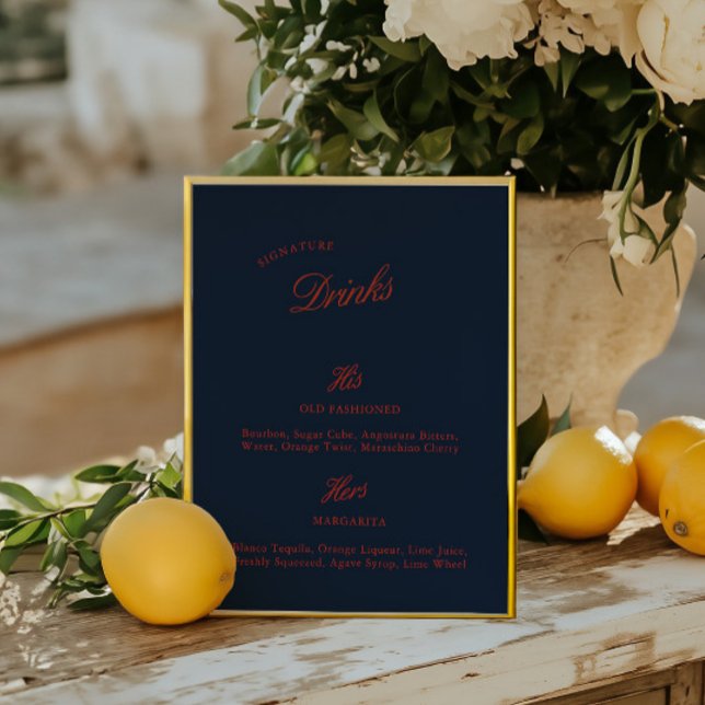 Boisson Signature Deep Blue Mariage Noir et Rouge  (Signature Drink Deep Blue Black & Red Wedding Menu)